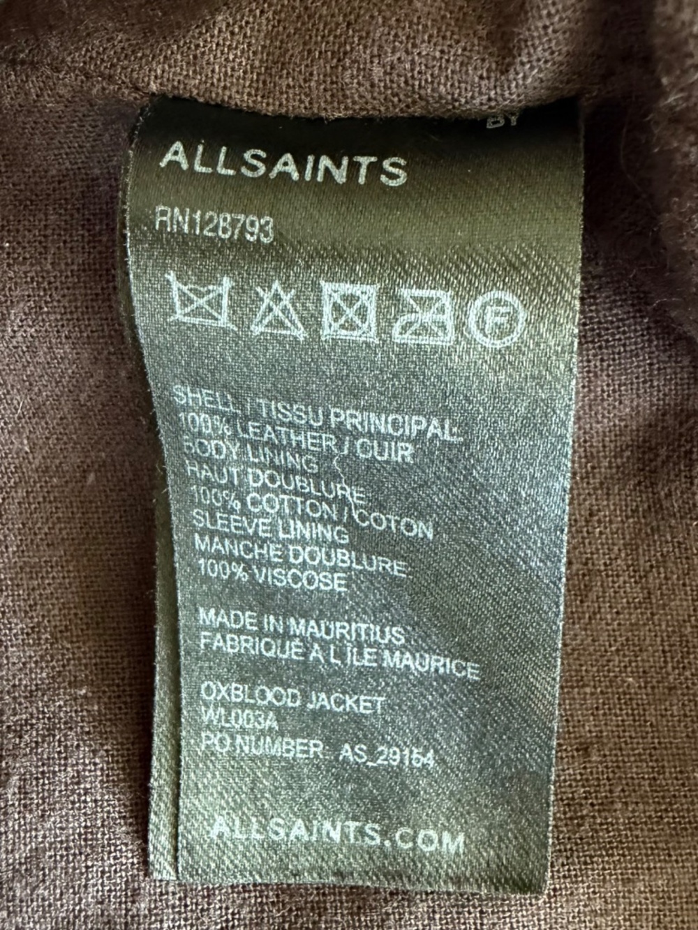All Saints Oxblood Leather Jacket - Picture 5 of 7